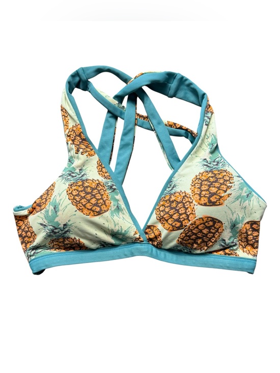 Maaji Other - Maaji Reversible Pineapple Print Bikini Top in Teal and Lime Green Size S